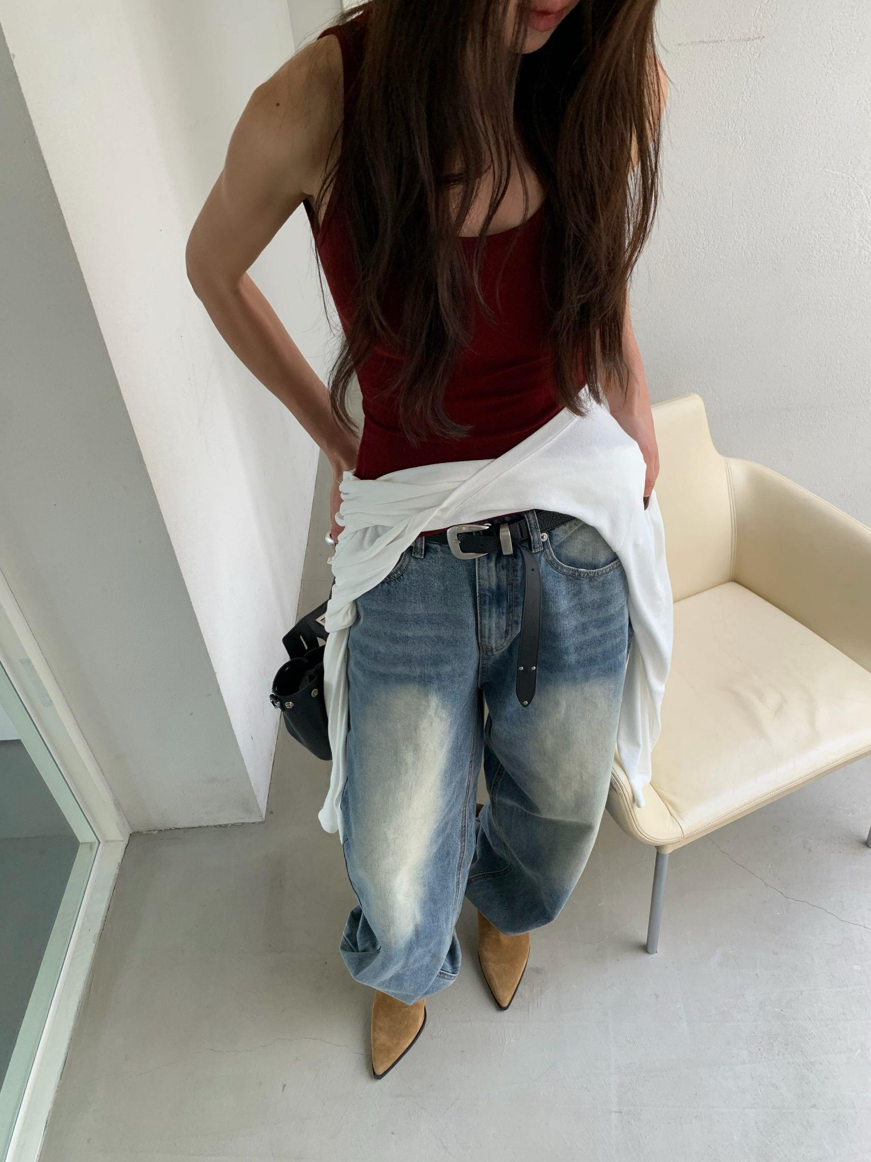 羊毛彈性素色坦克背心